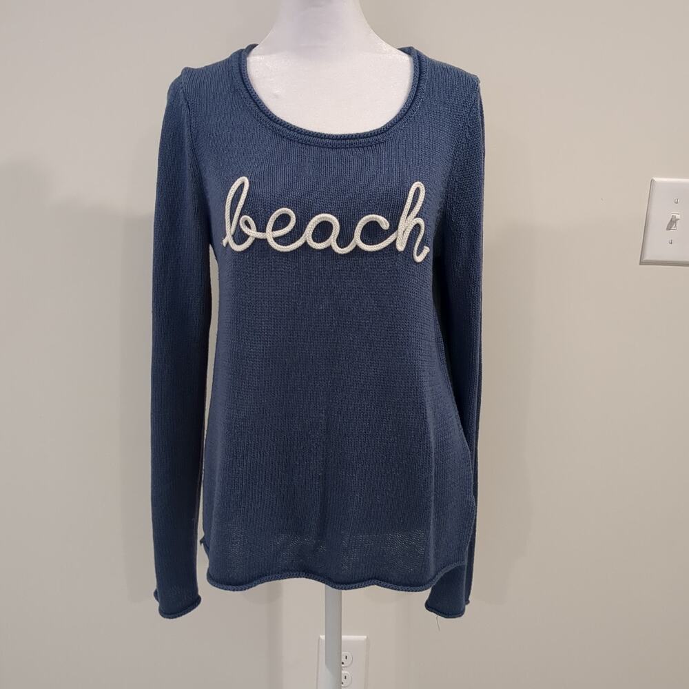 Marled Reunited Clothing Women's M Beach Lightweight Blue Acrylic Sweater